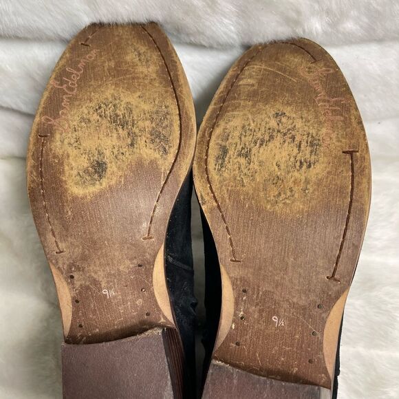 Sam Edelman black Leather suede ankle boots side zipper pointed toe size 9.5 - Picture 12 of 12